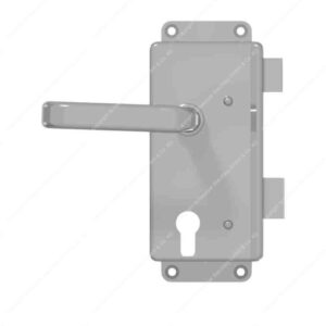 Rim lock with mounting flaps for cylinder Brass with handle 4410 (Brass) preassembled | GSV-No. 3227 Z S002 left hand inward