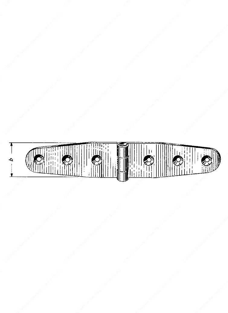 Lappenscharnier 200mm Messing für Kisten | GSV-Nr. 3403